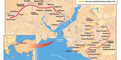 Kaart van istanbul tunnel
