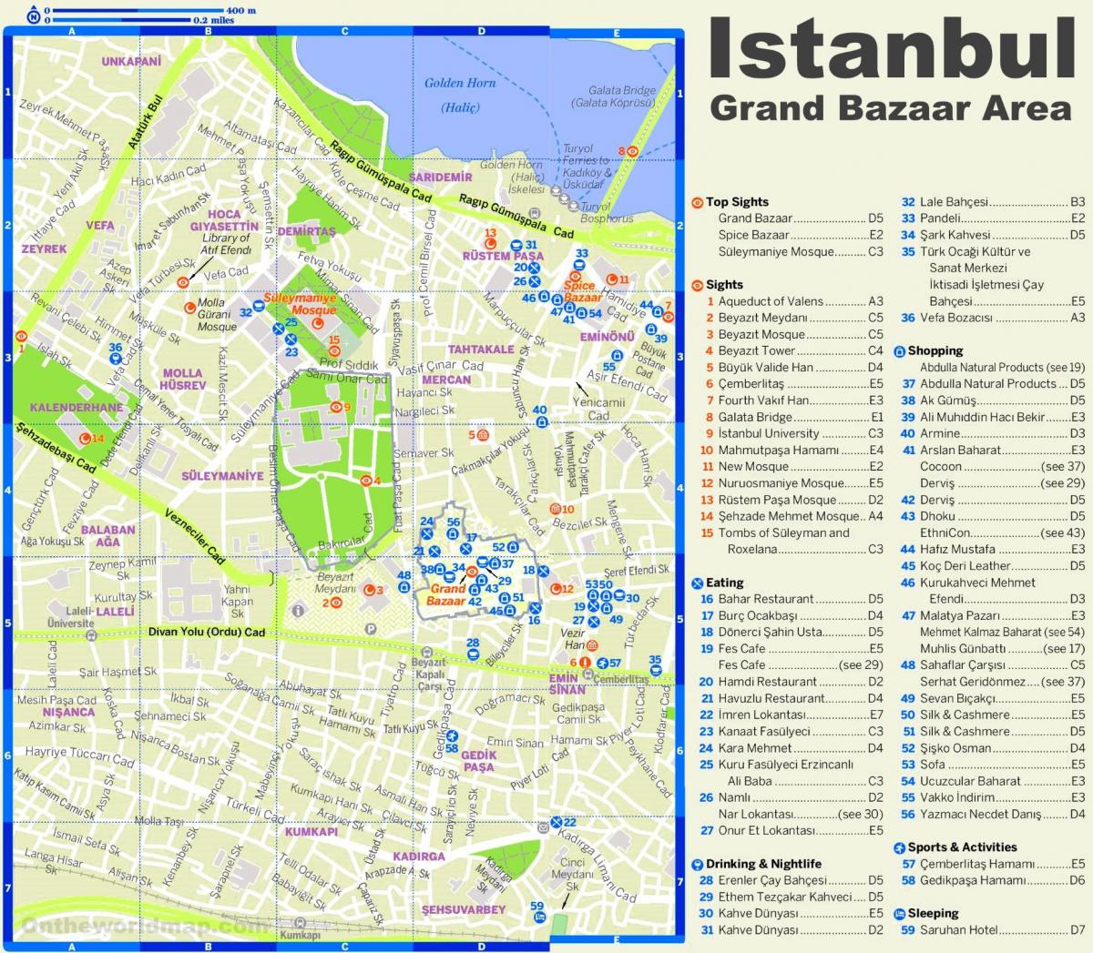 istanbul bazaar kaart