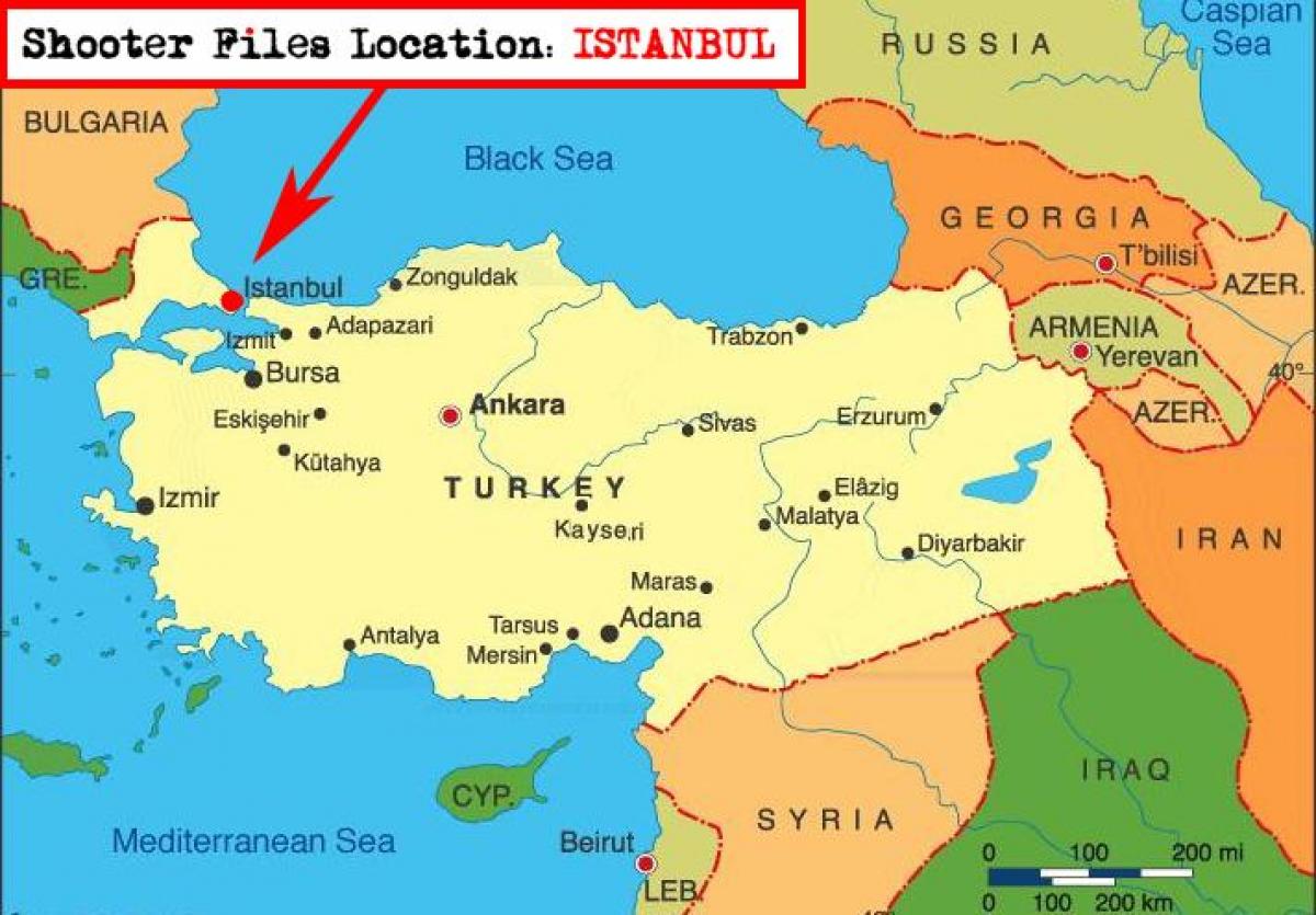 kaart van istanbul en in de omliggende landen