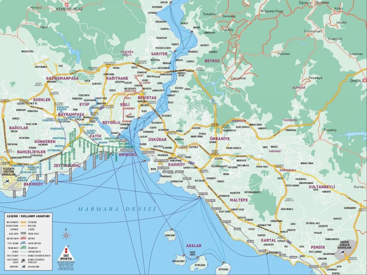 istanboel centrum kaart