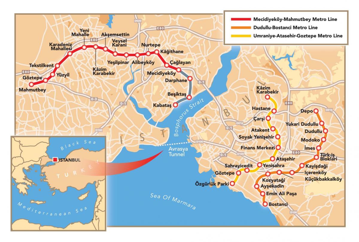 kaart van istanbul tunnel