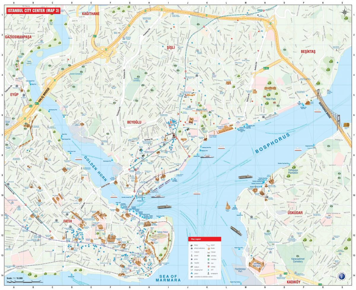 gedetailleerde kaart van istanbul