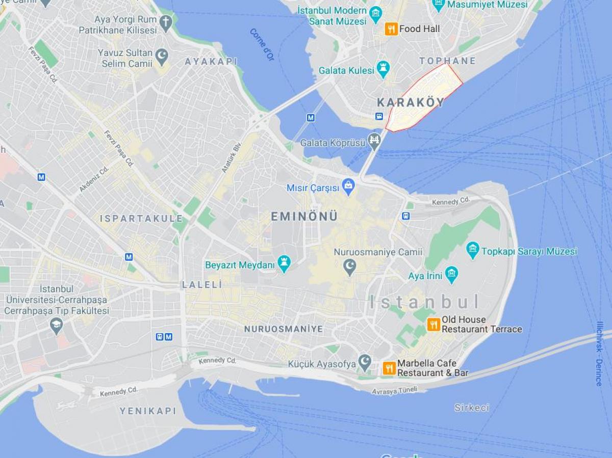 kaart van karakoy istanbul