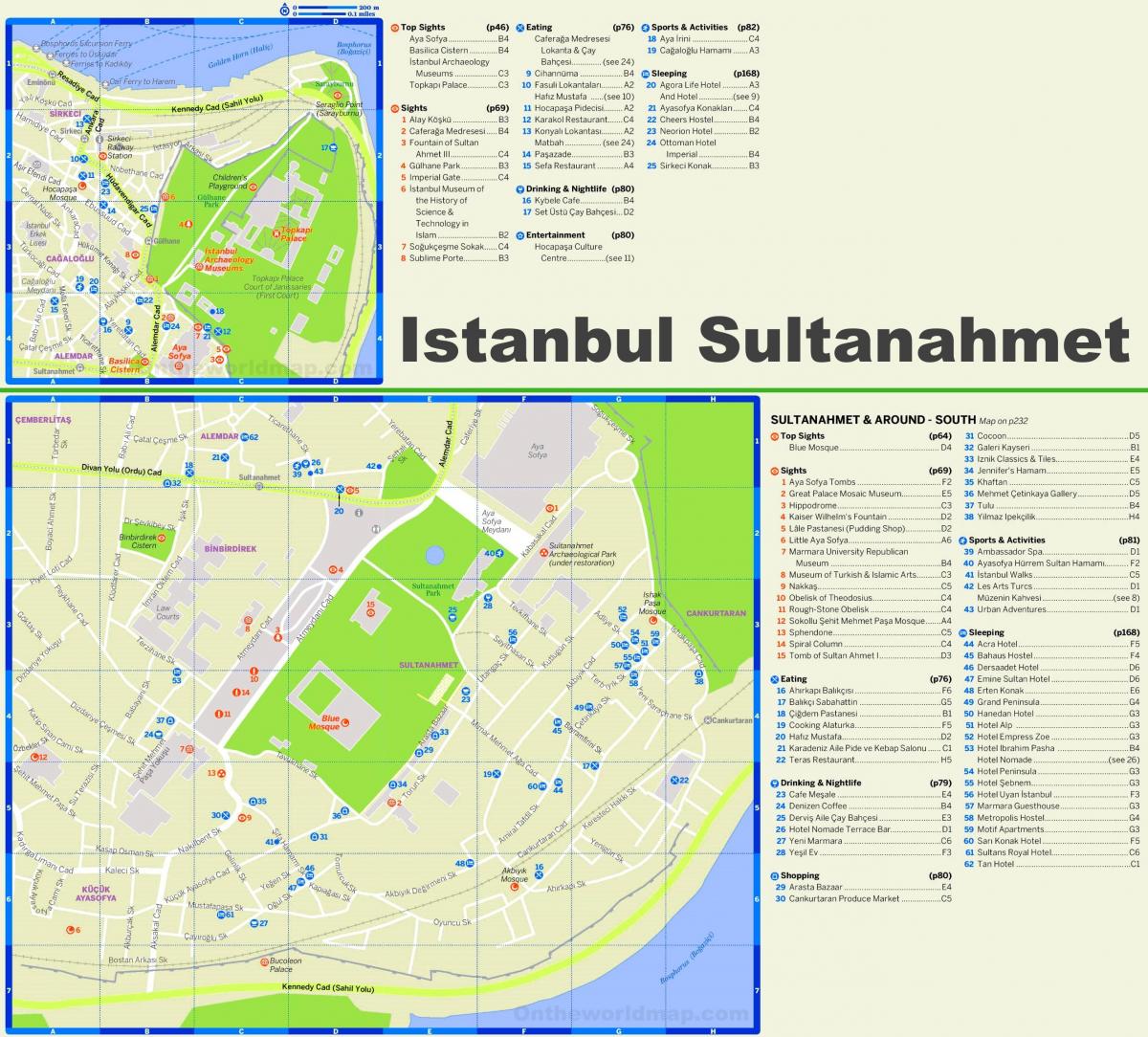 het sultanahmet-plein kaart