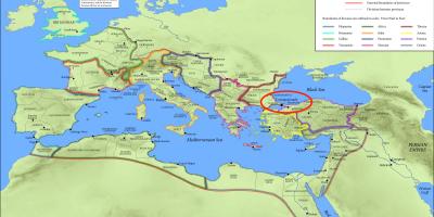 Constantinopel locatie op de kaart van de wereld