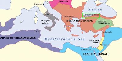 Constantinopel op de kaart van europa