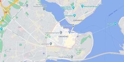 Kaart van de wijk eminönü van istanbul