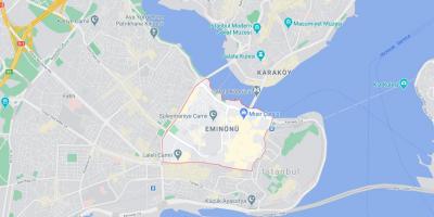 Kaart van de wijk eminönü van istanbul